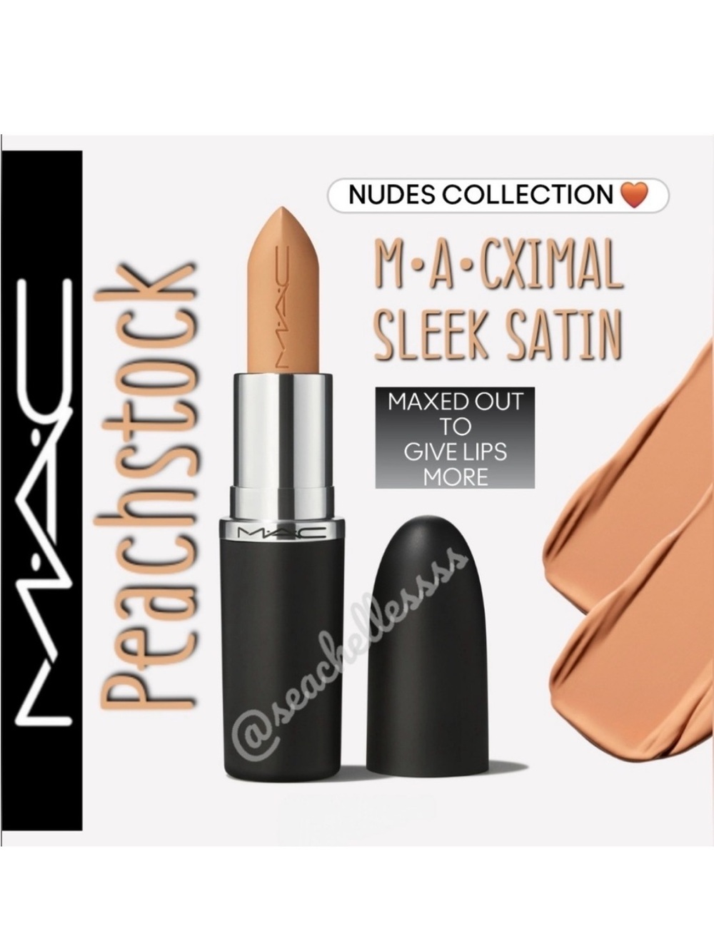 M•A•CXIMAL Mac Peachstock Warm Peach Sleek Satin Lipstick Brand New Authentic